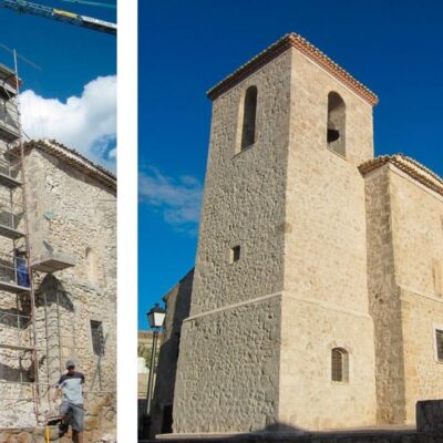 Rehabilitacion de la fachada Torre de la Iglesia de Leganiel Cuenca