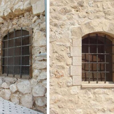 Trabajos de cantera ejecución de jambas y dintel en ventana